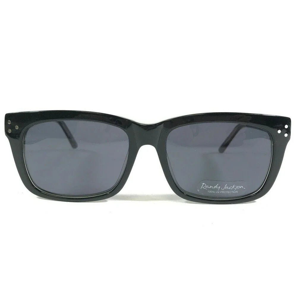 Randy Jackson Sunglasses S912 C.021 Black Clear Square Frames with Black Lenses